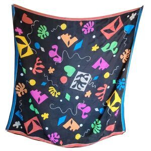 Albery Nipon Colorful Abstract Patterned Swuare Scarf